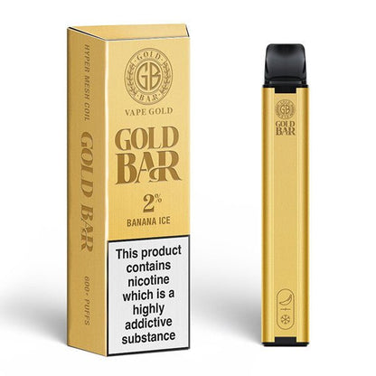 Gold Bar 600 Disposable Vape Pod Puff Pen Device - Box of 10-Banana Ice-vapeukwholesale