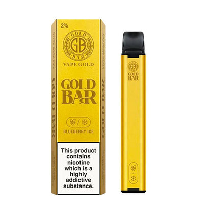 Gold Bar 600 Disposable Vape Pod Puff Pen Device - Box of 10-Blueberry Ice-vapeukwholesale