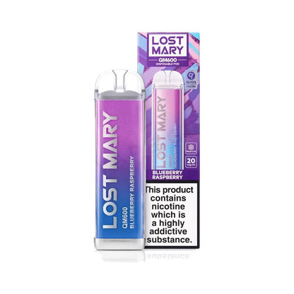 Lost Mary QM600 Disposable Vape Pod Box of 10-Blueberry Rasberry-vapeukwholesale