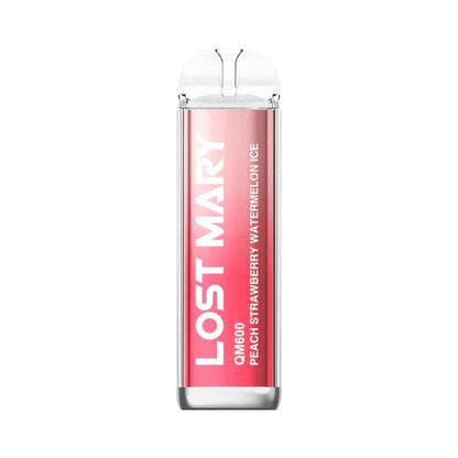 Lost Mary QM600 Disposable Vape Pod Box of 10-Peach Strawberry Watermelon Ice-vapeukwholesale